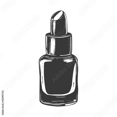 A Hand Drawn Illustration Of A Glass Dropper Bottle