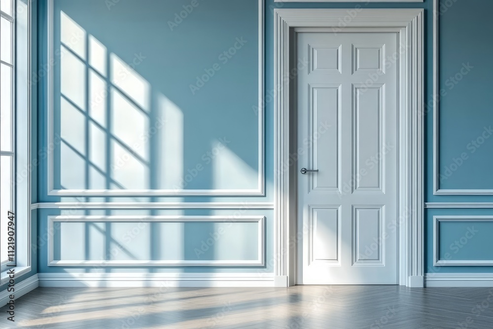 Fototapeta premium Classic interior design with sunlight illuminating empty room
