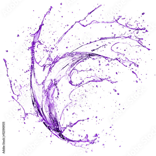 A Deep Royal Purple Splash with Dramatic Elegant Curves PNG