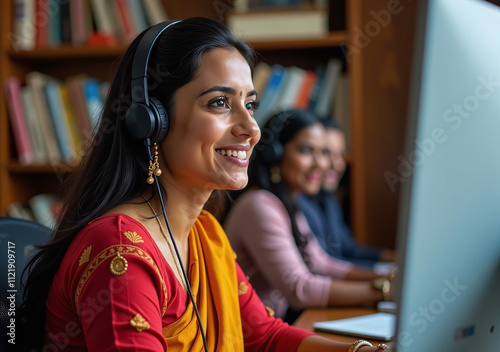 indian woman answers calls local call center thick accent cultural