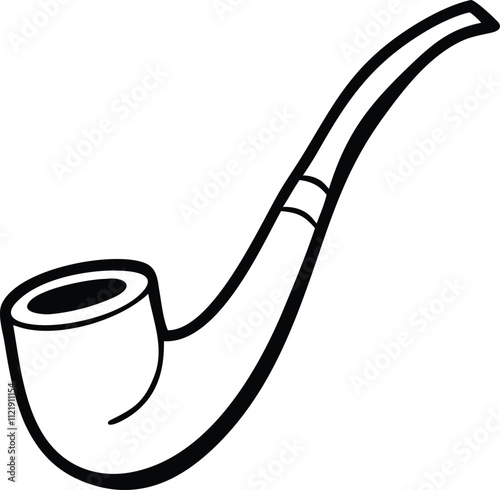 Wooden smoking pipe icon vector illustration isolated on white background