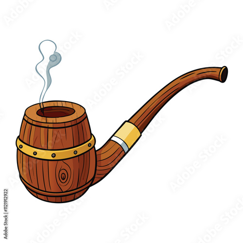 Wooden smoking pipe vector illustration isolated on white background