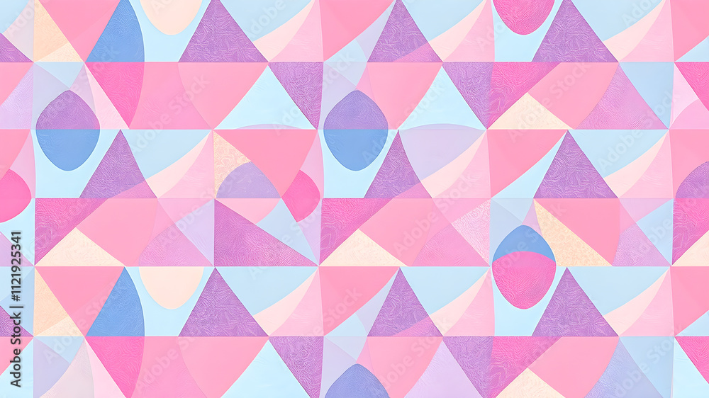 Pink geometric triangle seamless vector pattern, abstract mosaic art design for fashion decor Pink geometric triangle seamless vector pattern, abstract mosaic art design for fashion decor