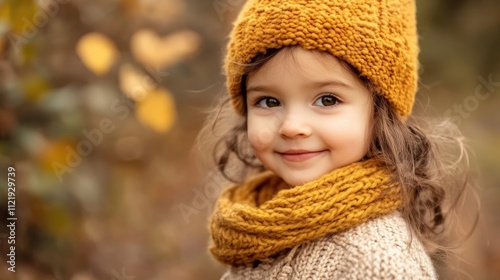 Autumn portrait of cute girl having fun