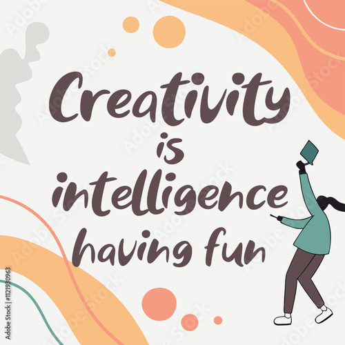 Creativity quote background lettering style