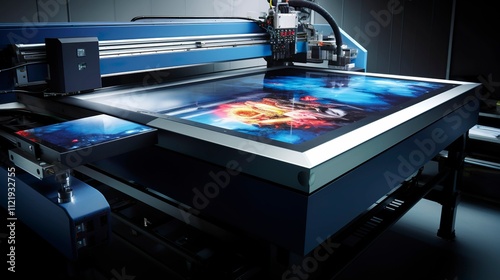 A photo of a UV flatbed printer