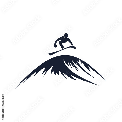 Ski Adventure Minimalist Winter Vector Art