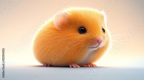 Cute hamster isolated on a white background. Generative AI photo