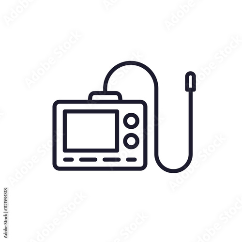 endoscopy line icon, inspection with endoscope