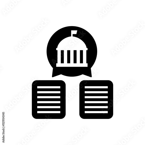 government documents icon isolated on white