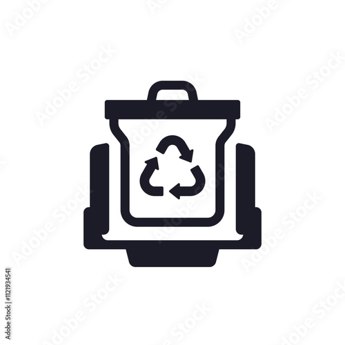 trash compactor icon on white