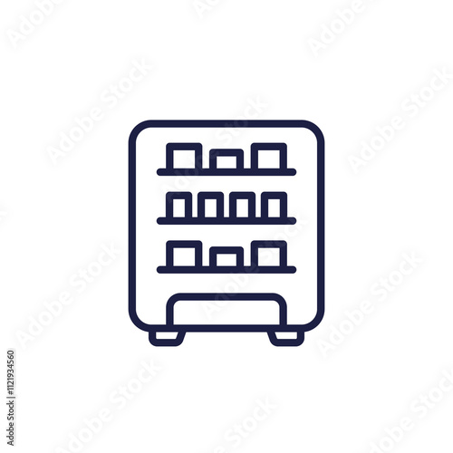 vending machine icon, pictogram in line design
