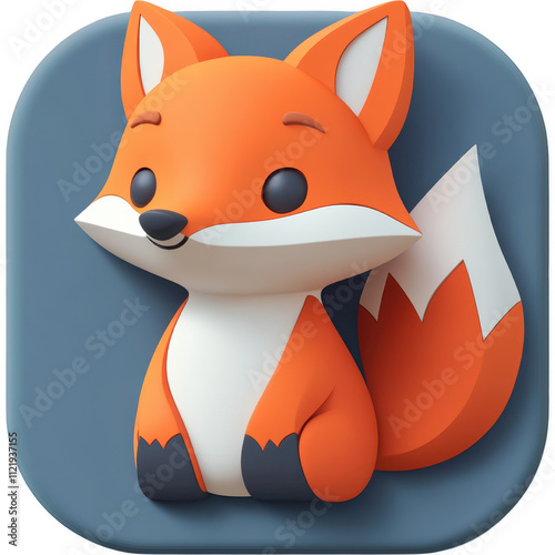 Cartoon Fox Character: Whimsical 3D Render with Plush Appearance