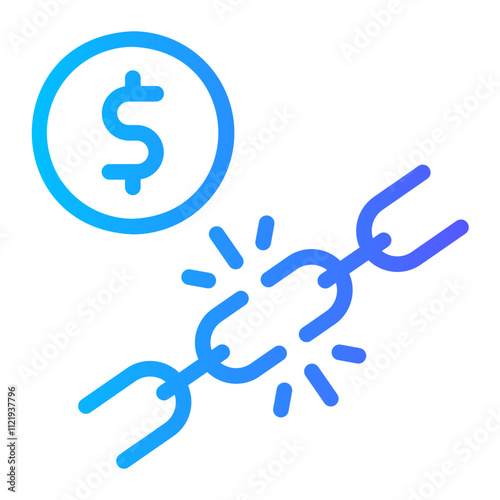 broken gradient icon