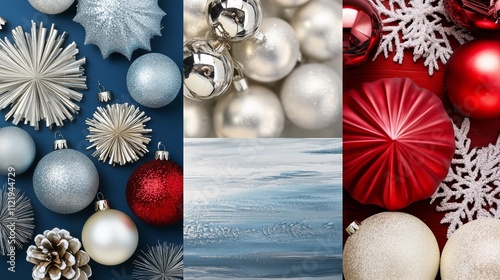 christmas background with branches and decorations