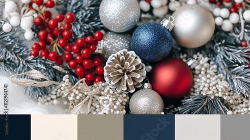 christmas background with branches and decorations