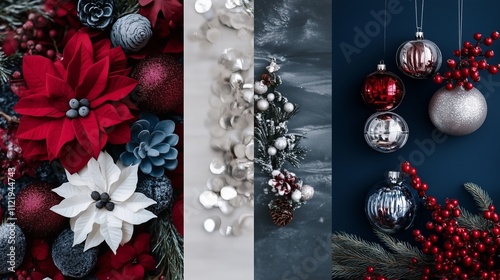 christmas background with branches and decorations