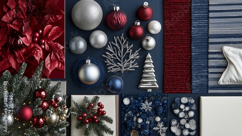 christmas background with branches and decorations