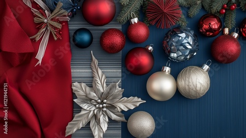 christmas background with branches and decorations