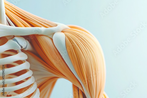 3d render shoulder joint and musclesHuman anatomy muscle shoulder photo