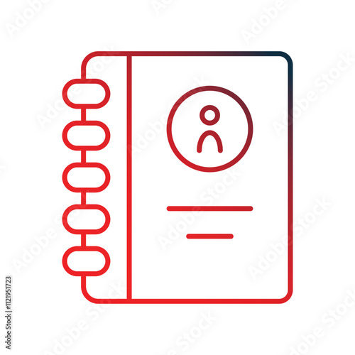 address book gradient icon with white background vector stock illustration