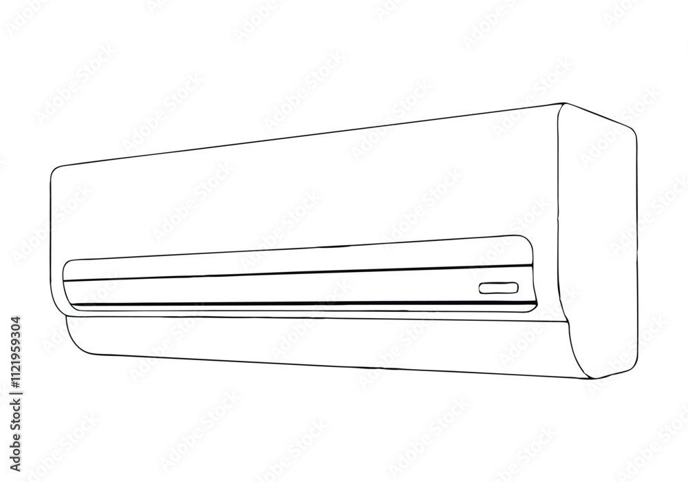 Fototapeta premium Continuous One-Line Drawing of an Indoor Air Conditioner - Minimalist Appliance Design