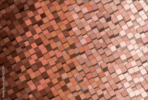 3d parallelepiped vector abstract background in trendy mocha mousse colors