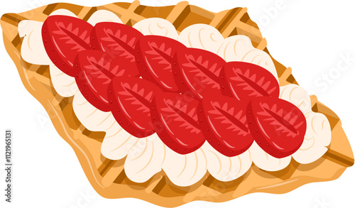 Croffle illustration. Waffle illustration. Croissant illustration.