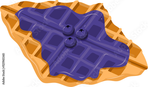 Croffle illustration. Waffle illustration. Croissant illustration.