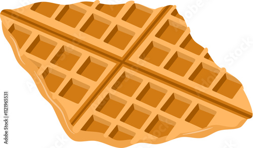 Croffle illustration. Waffle illustration. Croissant illustration.