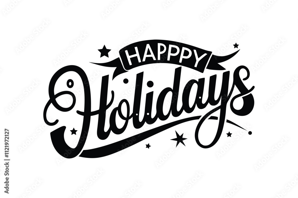 Obraz premium Happy Holidays Typography Vector Design