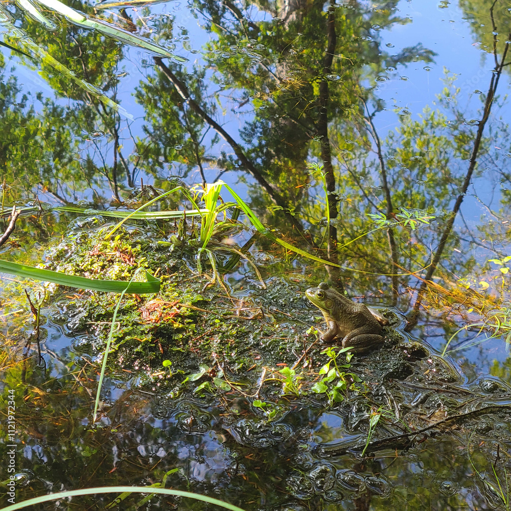 Obraz premium Frog in a pond