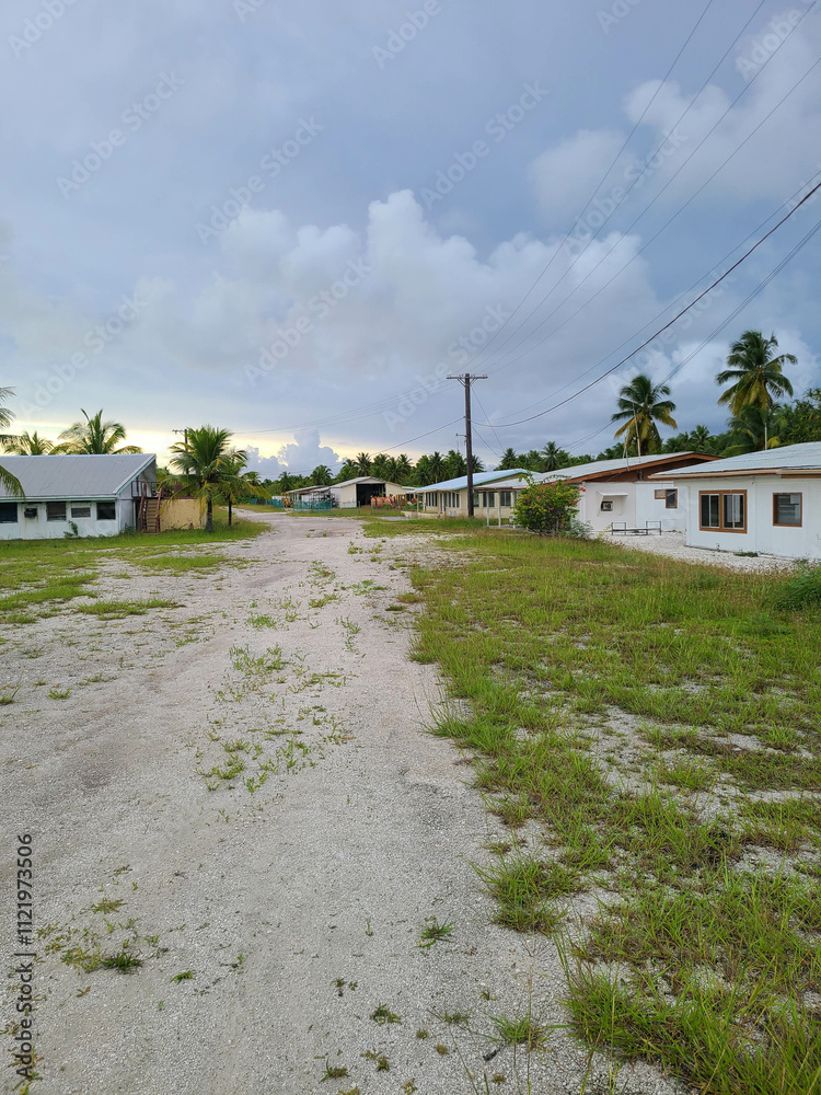 Obraz premium Abandoned building on a tropical island