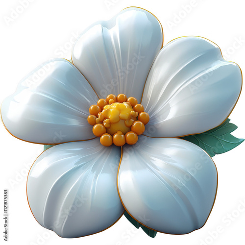 Detailed 3D Ceramic Flower Sculpture - Modern Artistic Design