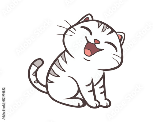 Playful Scottish Fold cat making silly faces