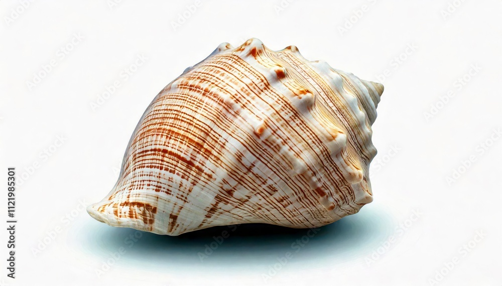 Fototapeta premium Beautiful natural seashell on a white background