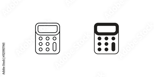 calculator set icon with white background vector stock illustration