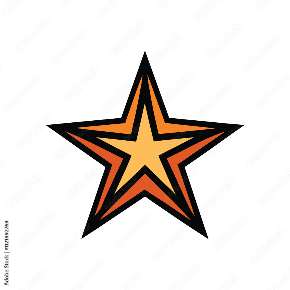 Obraz premium Star color icon vector on White Background ,Vector Art Illustration on white background.