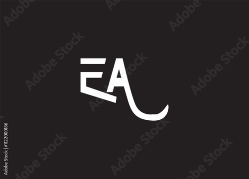 EA initial logo design and letter logo design