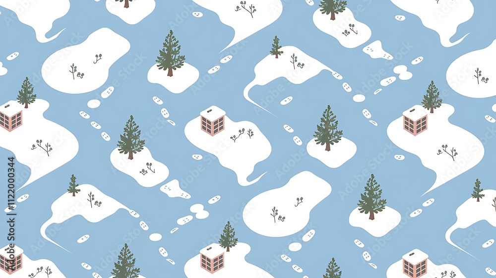 Obraz premium Pattern winter island, pattern for your design packaging or design background