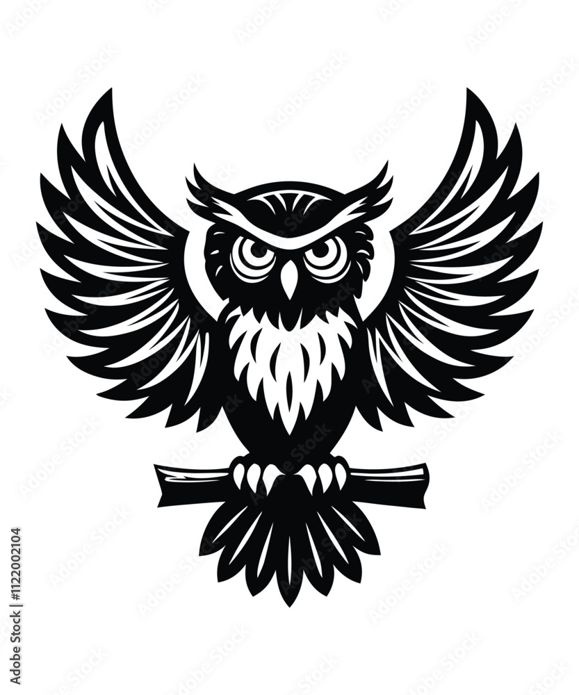 Owl silhouette vector illustrations Owl silhouette vector illustrations