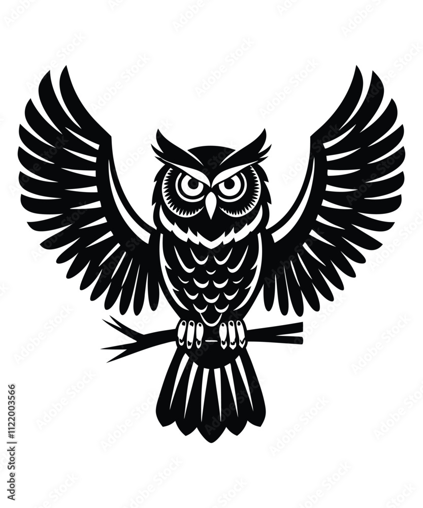 Obraz premium Owl silhouette vector illustrations