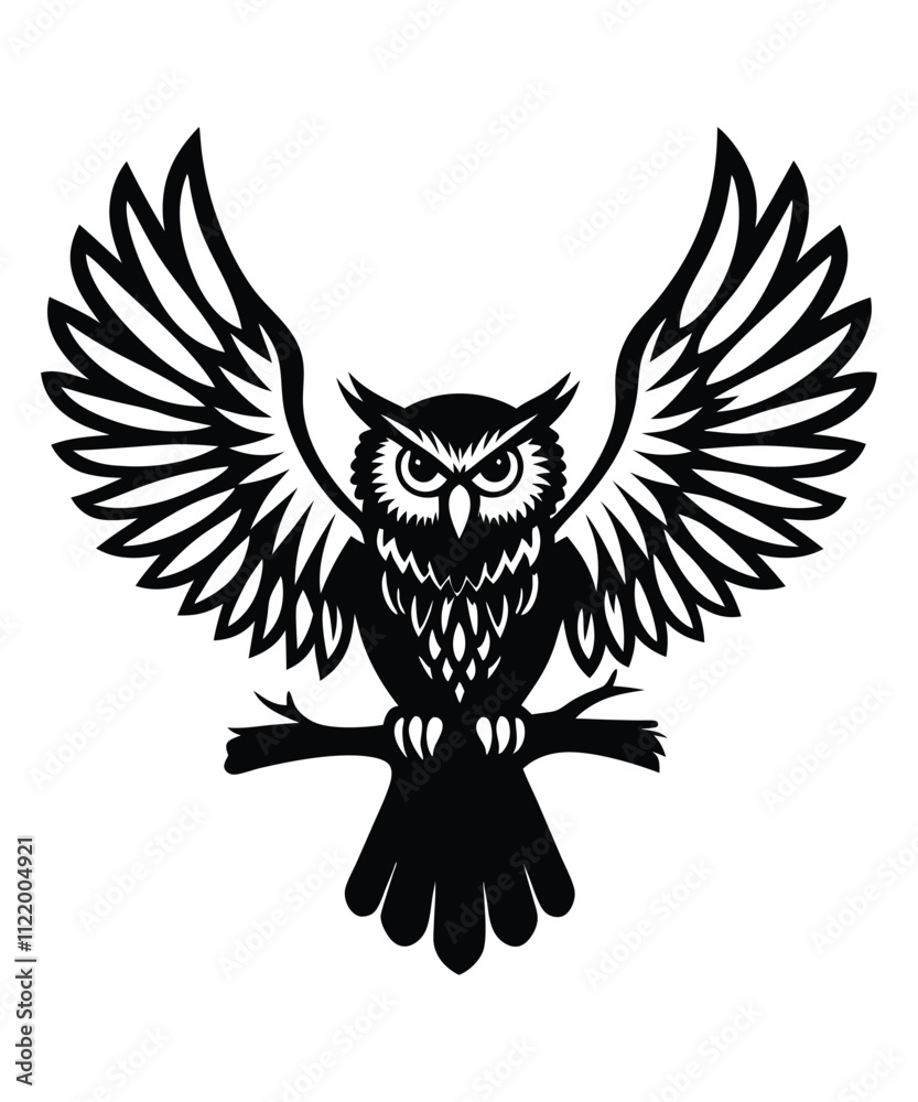 Obraz premium Owl silhouette vector illustrations