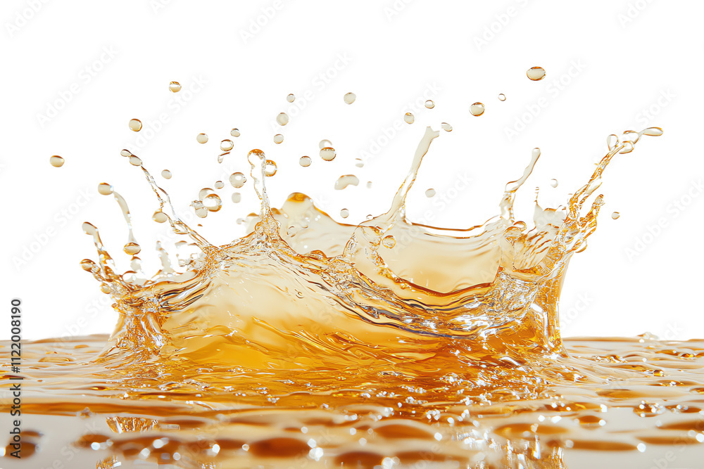 A vibrant splash of liquid with golden hues captured mid-air, against a transparent background, showcasing dynamic movement and energy. A vibrant splash of liquid with golden hues captured mid-air, against a transparent background, showcasing dynamic movement and energy.