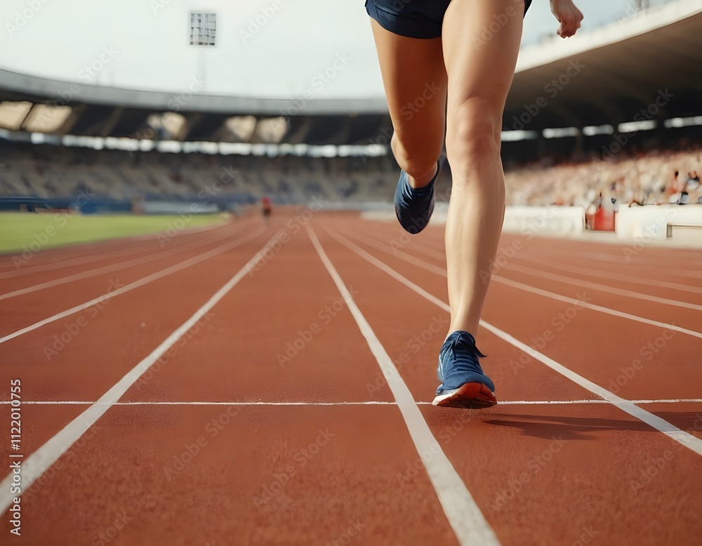 Obraz premium runner's athlete in action on the track with joggers