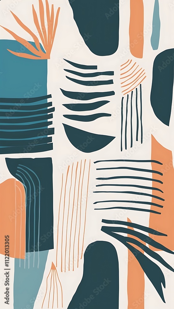 Abstract art poster with geometric shapes, lines and organic composition. Scandinavian and Boho style poster, trendy interior poster design. Minimalist abstract art. Vector Abstract art poster with geometric shapes, lines and organic composition. Scandinavian and Boho style poster, trendy interior poster design. Minimalist abstract art. Vector