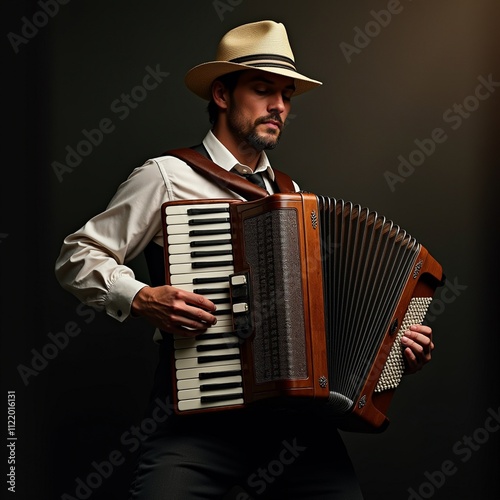 man playing the accordion