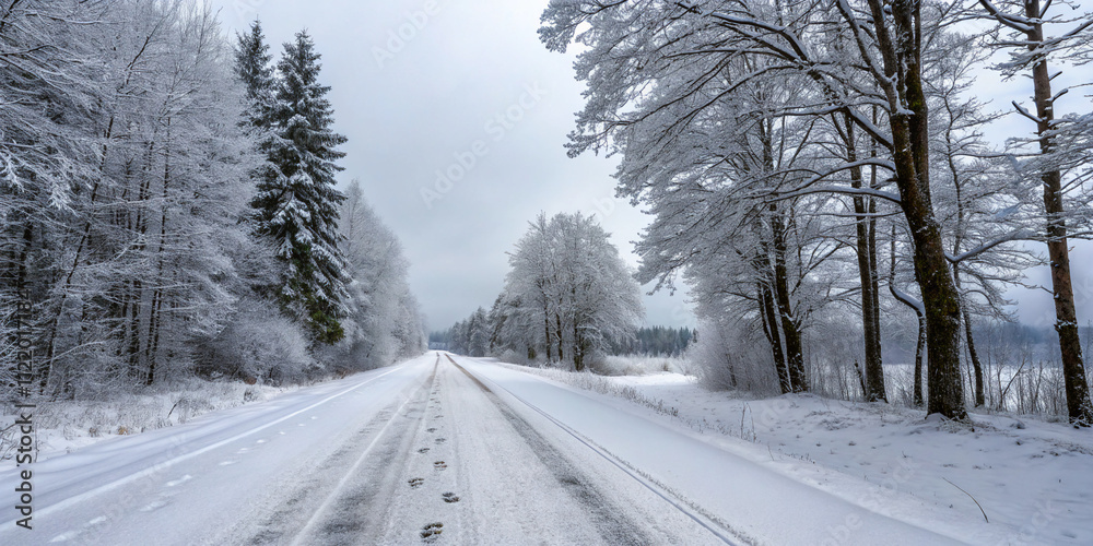 Obraz premium road in winter