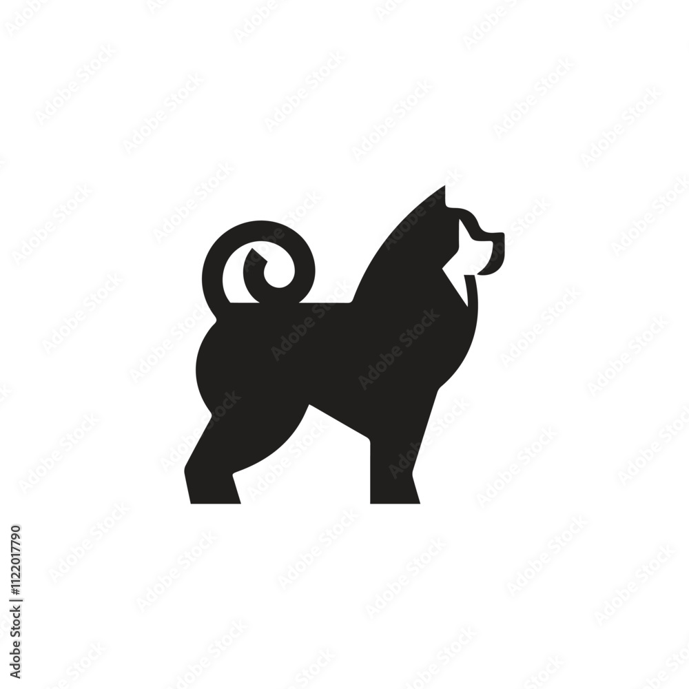 Fototapeta premium simple Dog logo vector icon illustration, Dog icon Vector illustration silhouette, dog logo design, dog icon, dog symbol, dog symbol, doggy logo, dog vector design, pet logo, pet icon, animals logo.