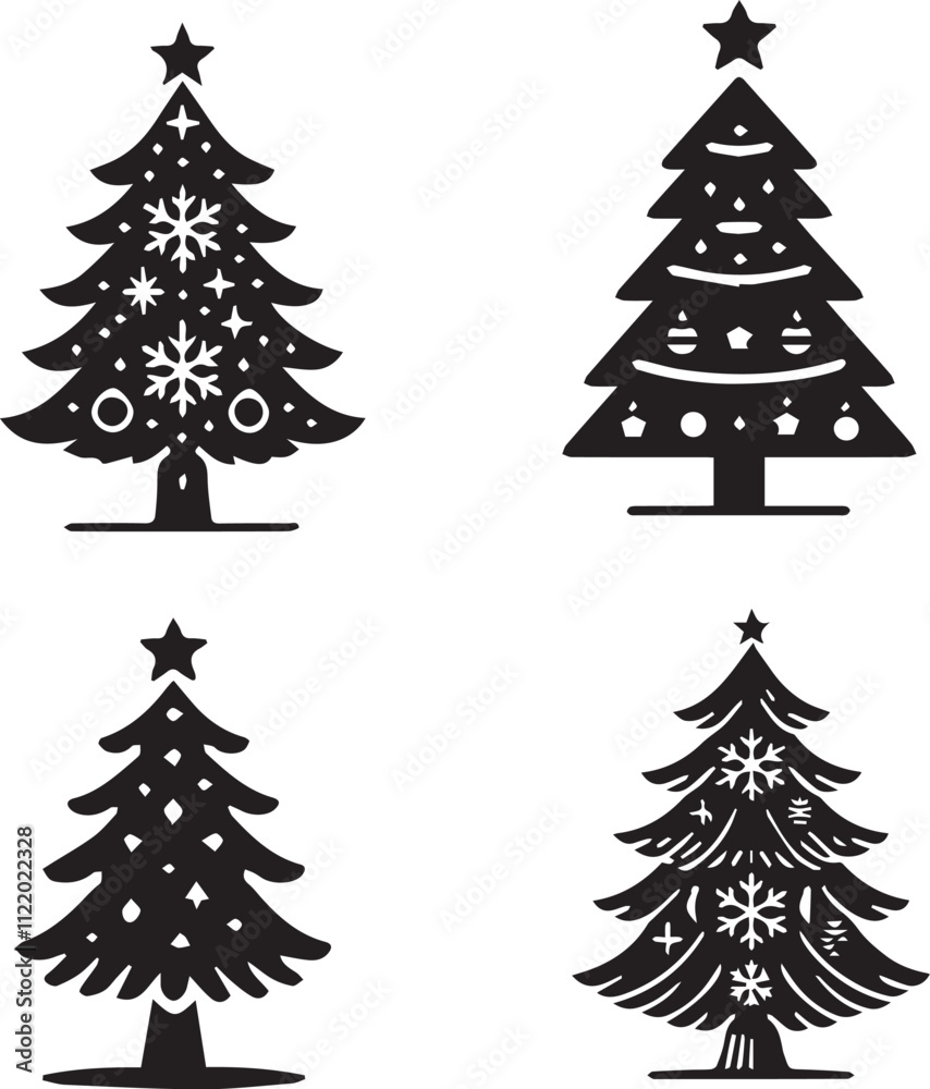 Obraz premium silhouette of christmas tree